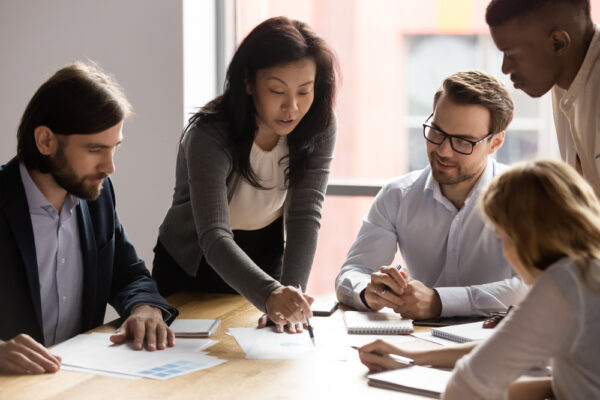 Five Diverse Business Workgroup Designers Team