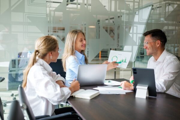 Engaging Business Meeting In A Modern Office